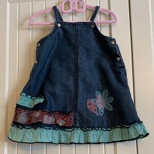 Denim Baby Jumper Dress with ruffles